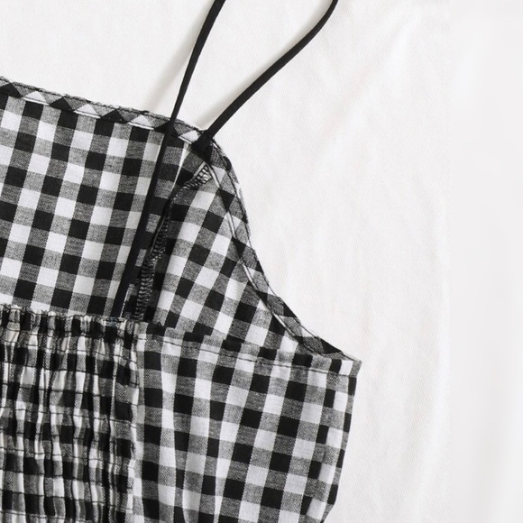 Black and White Gingham Cami w/ Ruffle Hem, Small - Picture 8 of 16